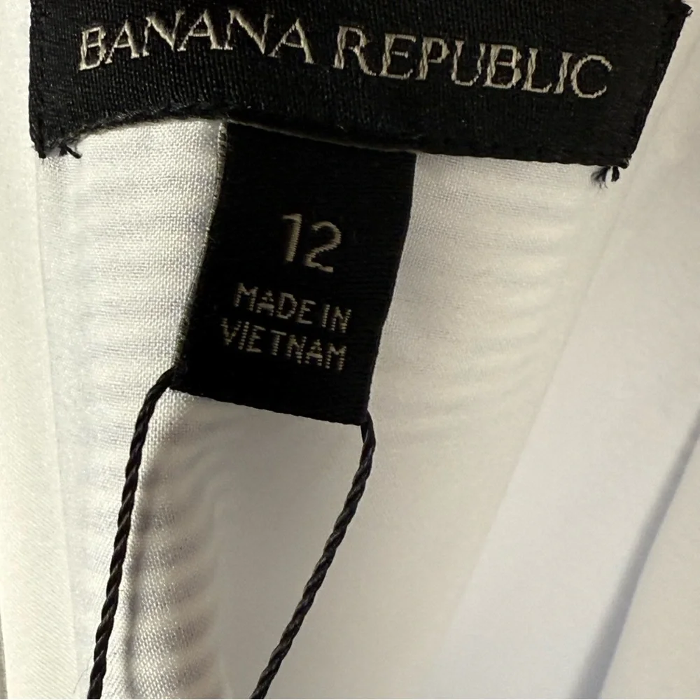 NWT Banana Republic Wide Leg Jumpsuit Nautical Pinstripe Linen Cotton Blend 12 - Picture 11 of 12